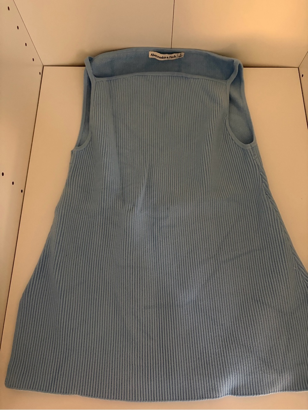 Abercrombie & Fitch Sky Blue Ribbed Mini Tank Tunic Top